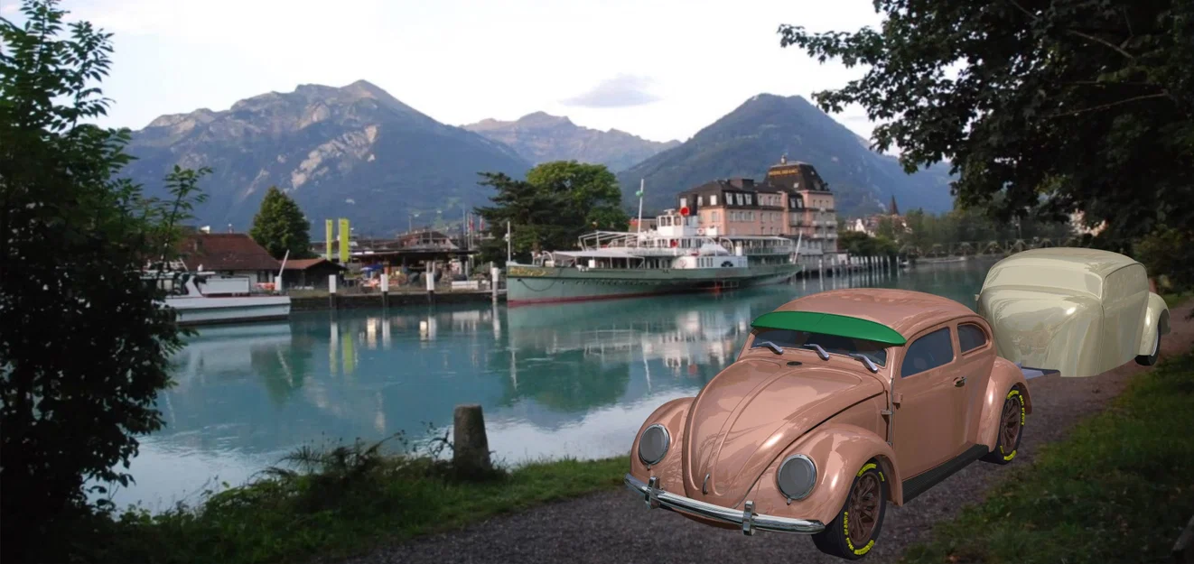 Mô hình xe camping trailer phong cách VW Beetle - Image 3