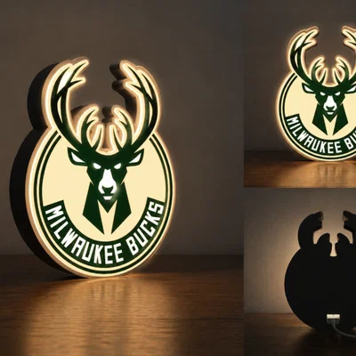 Hộp Đèn LED Milwaukee Bucks | File STL In 3D Đa Màu Sắc