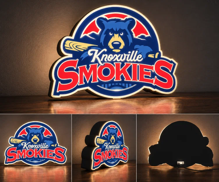 Đèn LED Light Box Knoxville Smokies | File STL in 3D đa màu sắc - Image 1