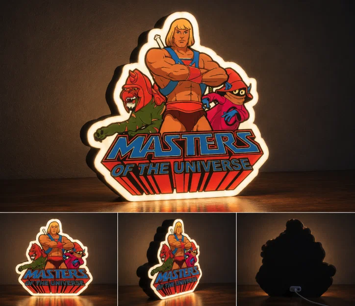 Mô hình hộp đèn LED He-Man | File STL in 3D nhiều màu - Image 1