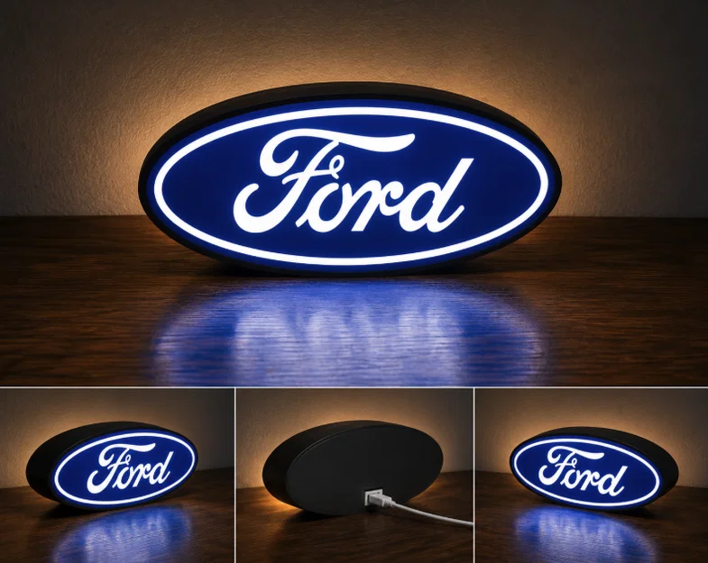 Hộp Đèn LED Ford | File STL In 3D Nhiều Màu - Image 1