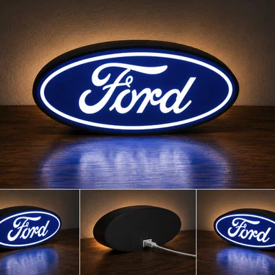 Hộp Đèn LED Ford | File STL In 3D Nhiều Màu