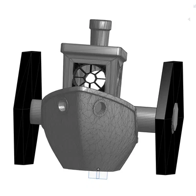 Mô hình thuyền Benchy kết hợp Tie-Fighter cho người yêu Star Wars