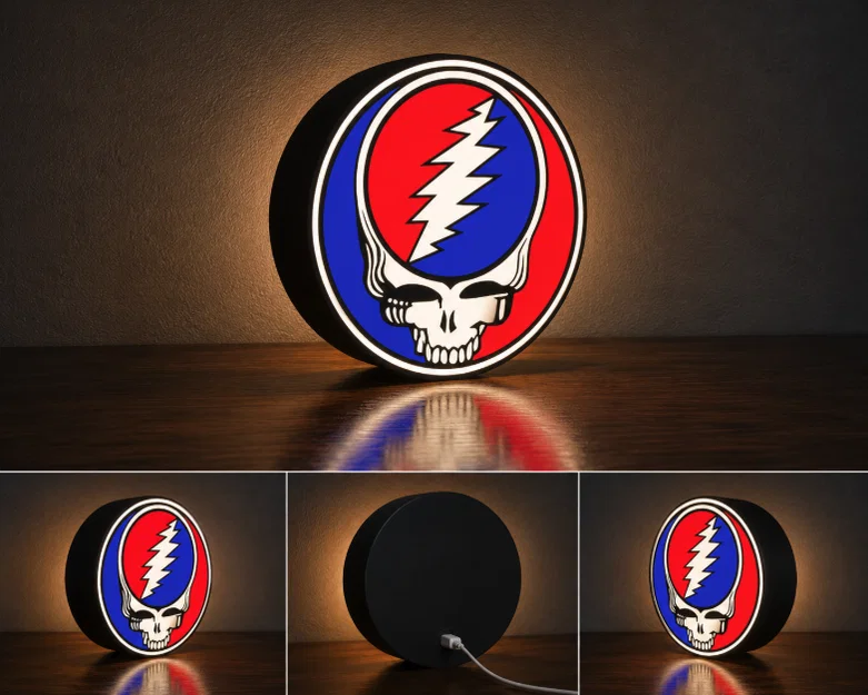 Hộp Đèn LED Grateful Dead | File STL In 3D Nhiều Màu - Image 1