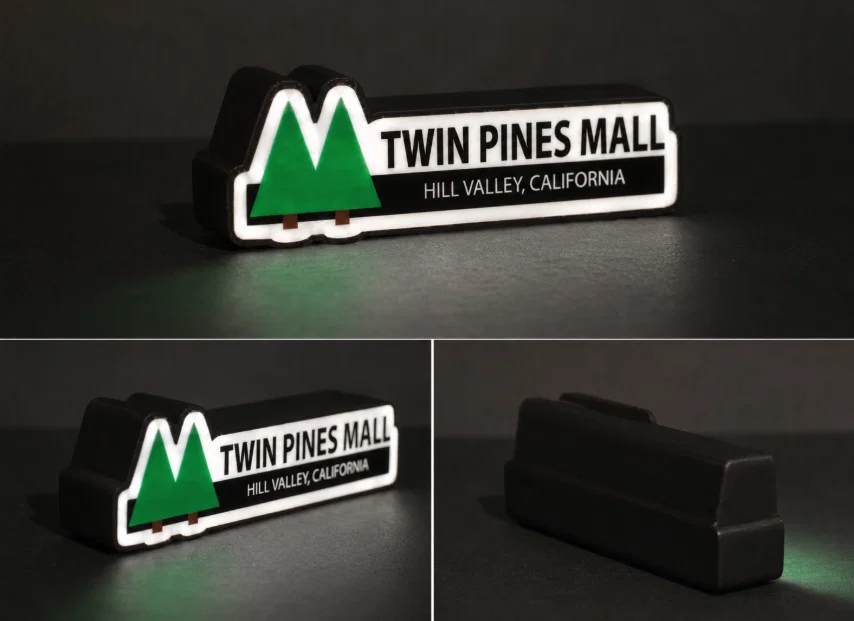 Mô hình hộp đèn LED Twin Pine Mall (Back to the Future) | File STL in 3D nhiều màu - Image 1