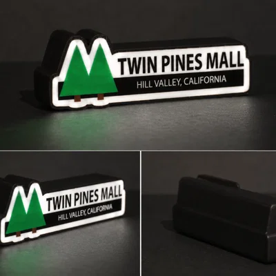 Mô hình hộp đèn LED Twin Pine Mall (Back to the Future) | File STL in 3D nhiều màu