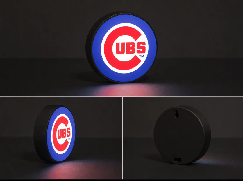 Hộp Đèn LED Chicago Cubs | File STL In 3D Đa Sắc - Image 1