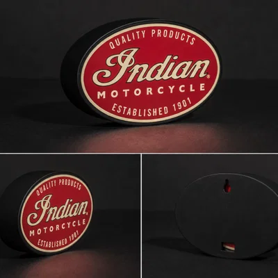 Hộp đèn LED Indian Motorcycle | Mẫu 3D STL đa sắc in ấn dễ dàng
