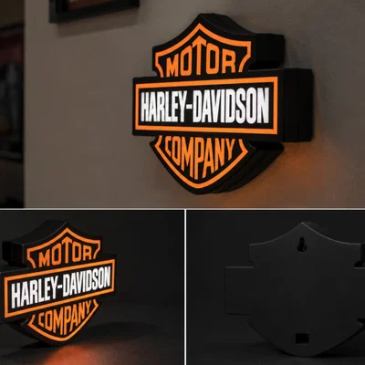 Hộp Đèn LED Harley Davidson | File STL In 3D Đa Màu Sắc