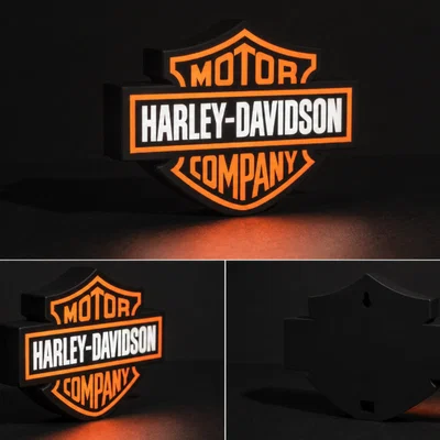 Hộp Đèn LED Harley Davidson | File STL In 3D Đa Màu Sắc