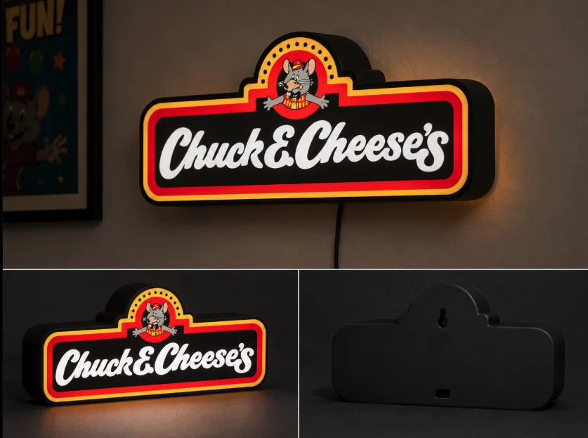 Hộp Đèn LED Chucky Cheese | File STL In 3D Đa Màu Sắc - Image 1