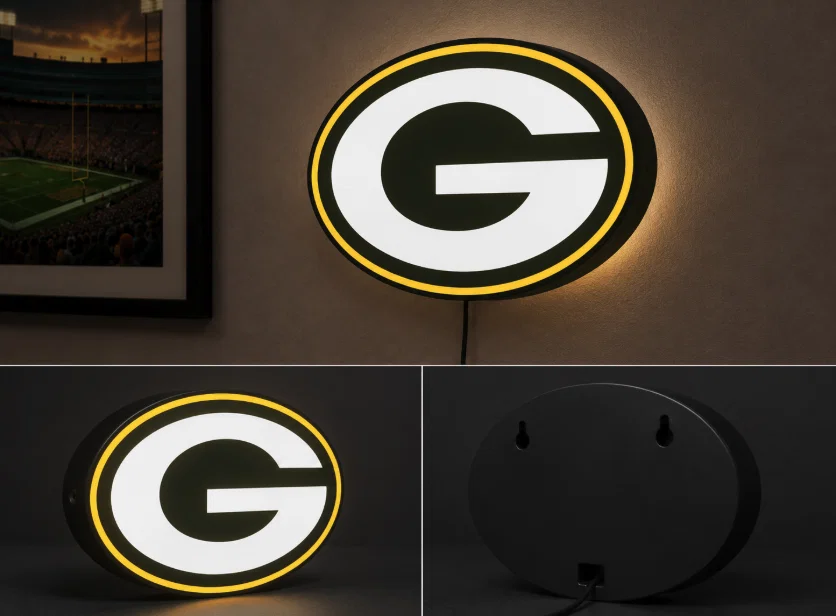 Đèn LED Light Box Green Bay Packers | File STL in 3D nhiều màu - Image 1