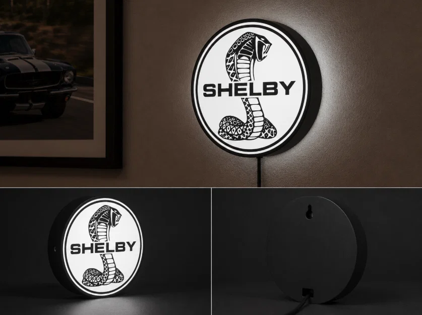 Hộp Đèn LED Shelby Cobra Mustang Ford | File STL In 3D Nhiều Màu - Image 1