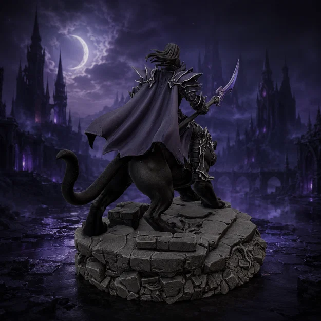 Vhorlath Realms – Dark Elf – Kỵ Sĩ Báo Đêm (Mô hình 3D Dark Fantasy STL) - Image 3