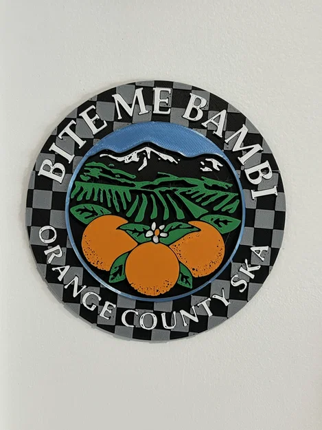 Mô hình logo 3D Bite Me Bambi - Trang trí ban nhạc Orange County SKA - Image 1