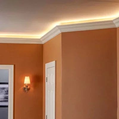 Phào chỉ trần nhà Crown Molding tích hợp khe gắn đèn LED trang trí