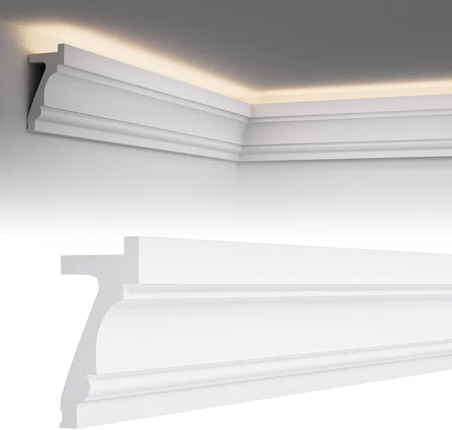 Phào chỉ trần nhà Crown Molding tích hợp khe gắn đèn LED trang trí - Image 3