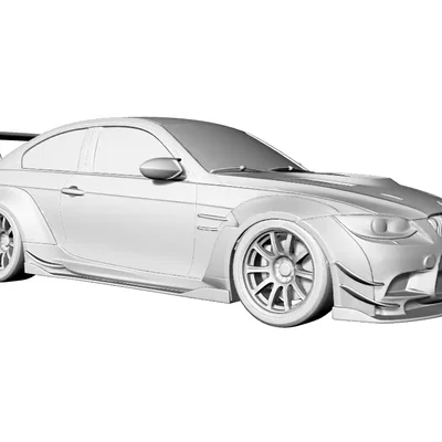 Mô hình xe BMW M3 E92 độ phong cách Widebody Drift in 3D