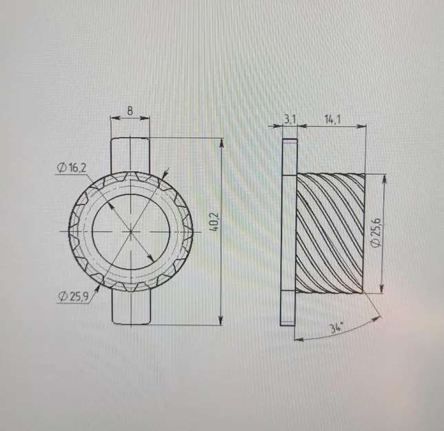 Nhông công tơ mét Yamaha Jog SA-12 (Nhông xoắn 16T) - Image 2