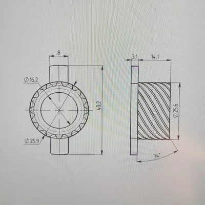 Nhông công tơ mét Yamaha Jog SA-12 (Nhông xoắn 16T)