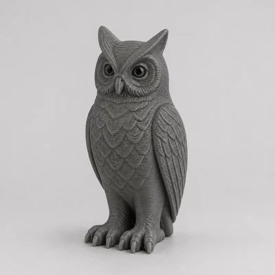 Mô hình chú cú xám (Grey Owl) trang trí bàn làm việc cực đẹp