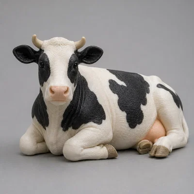 Mô hình bò sữa nằm nghỉ (Cow figure) in 3D trang trí sa bàn