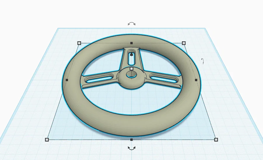 Mô hình vô lăng (Steering) 3D có lỗ trục chi tiết cho mô hình xe - Image 1