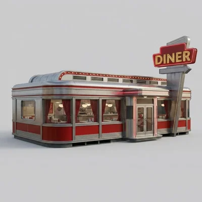 Mô hình tiệm ăn cổ điển 50s Americana Diner (3 phiên bản)