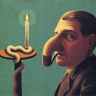 Mô hình 3D The Philosopher's Lamp - Tác phẩm nghệ thuật René Magritte