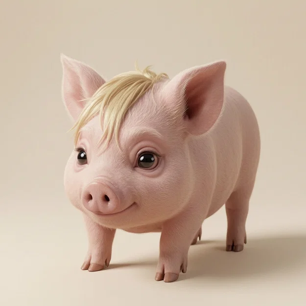 Mô hình 3D chú heo con Pamela Pig xinh xắn để trang trí - Image 1