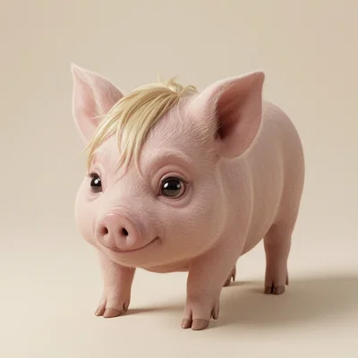 Mô hình 3D chú heo con Pamela Pig xinh xắn để trang trí
