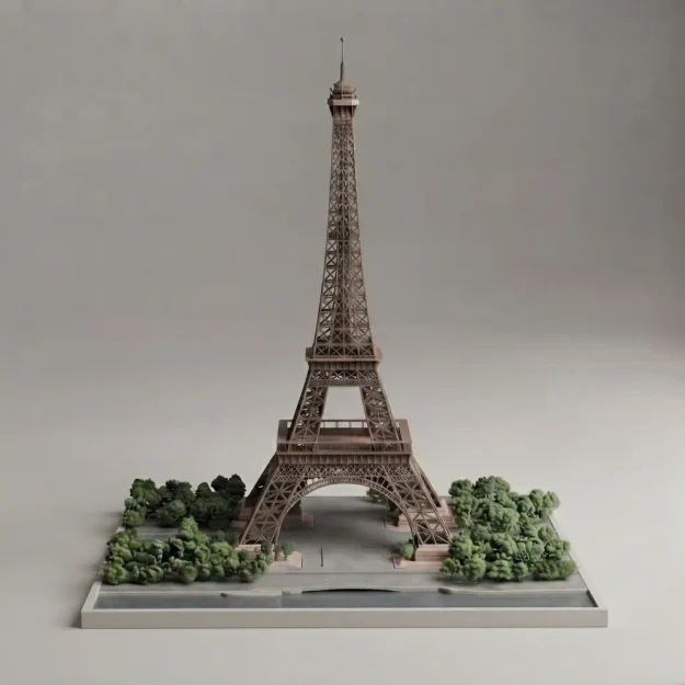 Mô hình 3D Tháp Eiffel Paris - Tượng đài kiến trúc trang trí đẳng cấp - Image 1