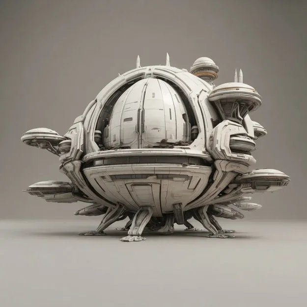 Mô hình căn cứ khoa học viễn tưởng Lunar Habitat cực chất để in 3D - Image 1