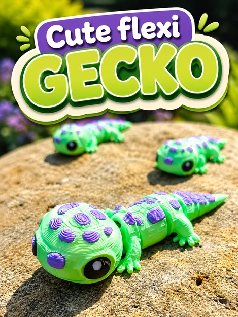 Mô hình in 3D Cute Flexi Gecko linh hoạt đáng yêu - Image 3