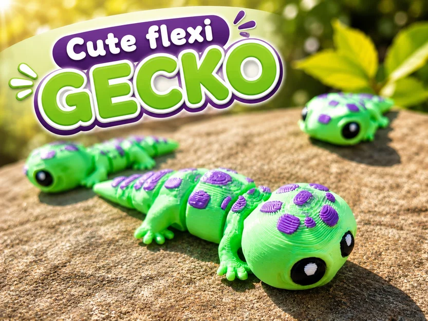 Mô hình in 3D Cute Flexi Gecko linh hoạt đáng yêu - Image 4