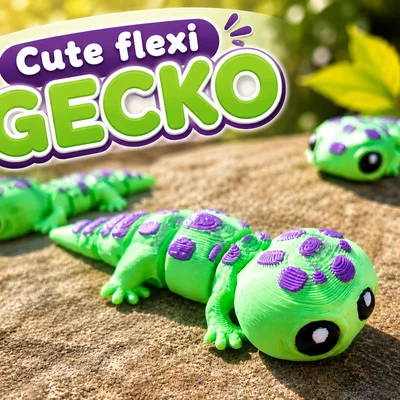 Mô hình in 3D Cute Flexi Gecko linh hoạt đáng yêu