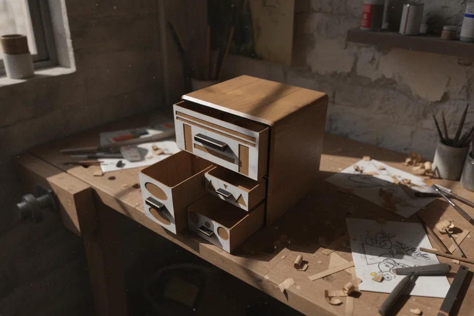 Mẫu hộp đựng dụng cụ (Tool box) nhiều ngăn để bàn tối ưu - Image 2