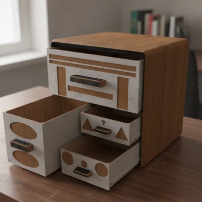 Mẫu hộp đựng dụng cụ (Tool box) nhiều ngăn để bàn tối ưu