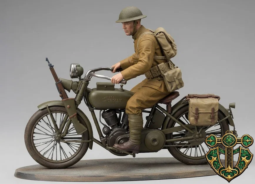 Người đưa thư Mỹ thời WWI trên xe mô tô - Image 2