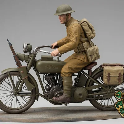Người đưa thư Mỹ thời WWI trên xe mô tô