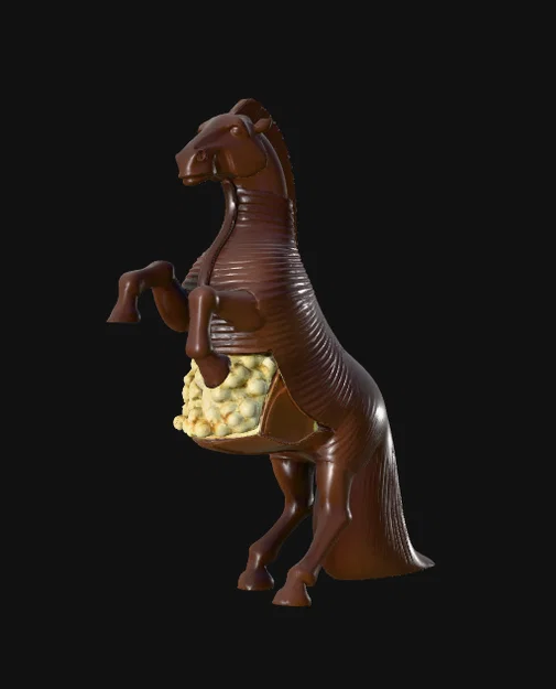 Mô hình 3D khay đựng bắp rang bơ hình ngựa Trojan độc đáo - Image 2