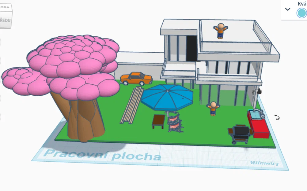 Mô hình 3D căn nhà hiện đại có sân vườn (dům s zahradou) cực đẹp - Image 1