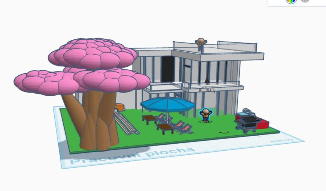 Mô hình 3D căn nhà hiện đại có sân vườn (dům s zahradou) cực đẹp - Image 2
