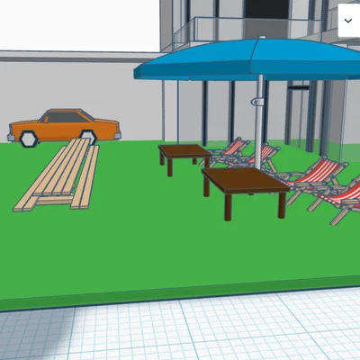 Mô hình 3D căn nhà hiện đại có sân vườn (dům s zahradou) cực đẹp