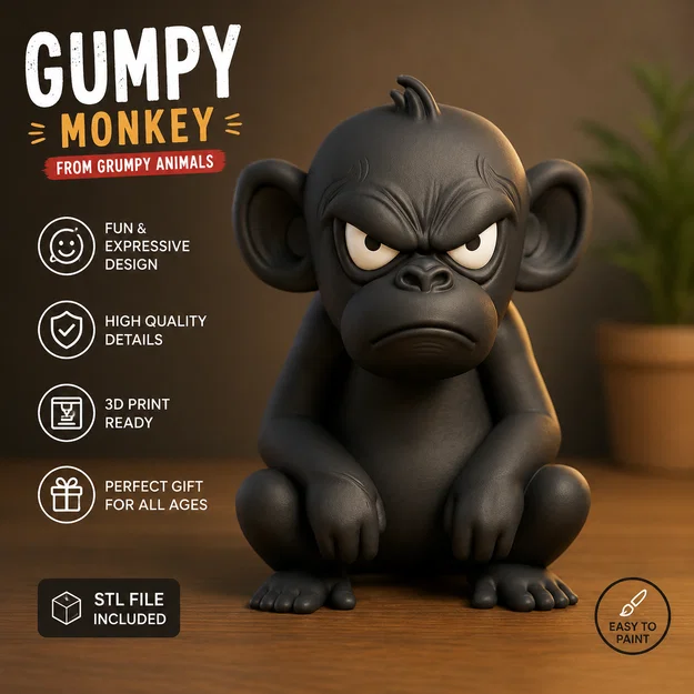 Grumpy Monkey – Chú Khỉ Quạu từ bộ sưu tập Grumpy Animals - Image 1
