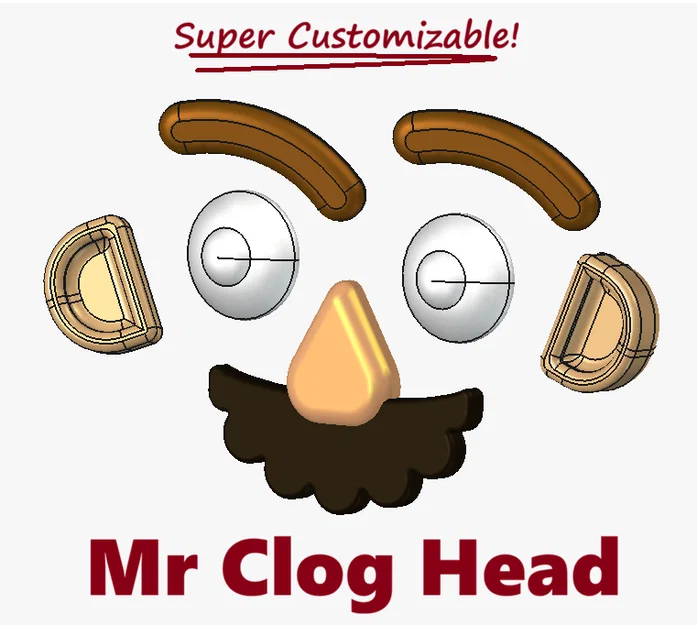 Mr Clog Head - Phụ kiện trang trí gương mặt hài hước cho dép Clog - Image 1