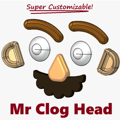 Mr Clog Head - Phụ kiện trang trí gương mặt hài hước cho dép Clog