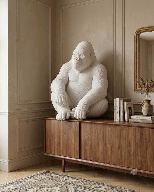 Mô hình tượng Gorilla Seduto trang trí cực chất cho bàn làm việc - Image 1