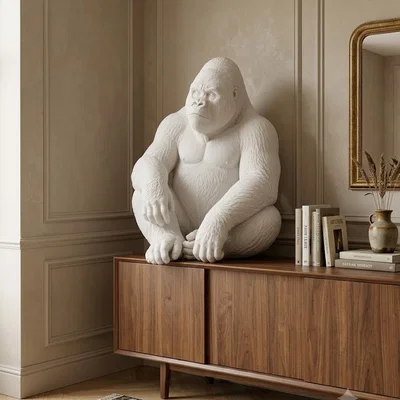 Mô hình tượng Gorilla Seduto trang trí cực chất cho bàn làm việc