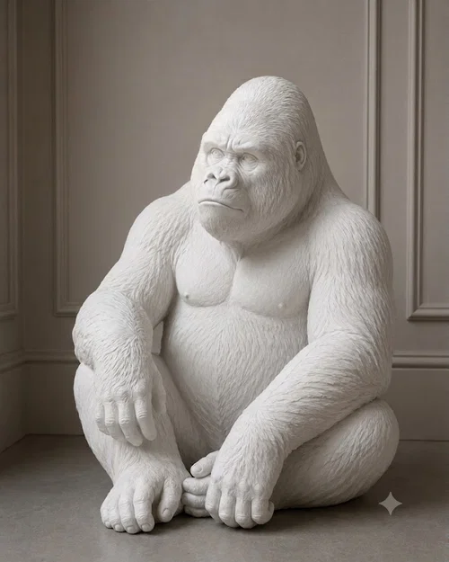 Mô hình tượng Gorilla Seduto trang trí cực chất cho bàn làm việc - Image 2